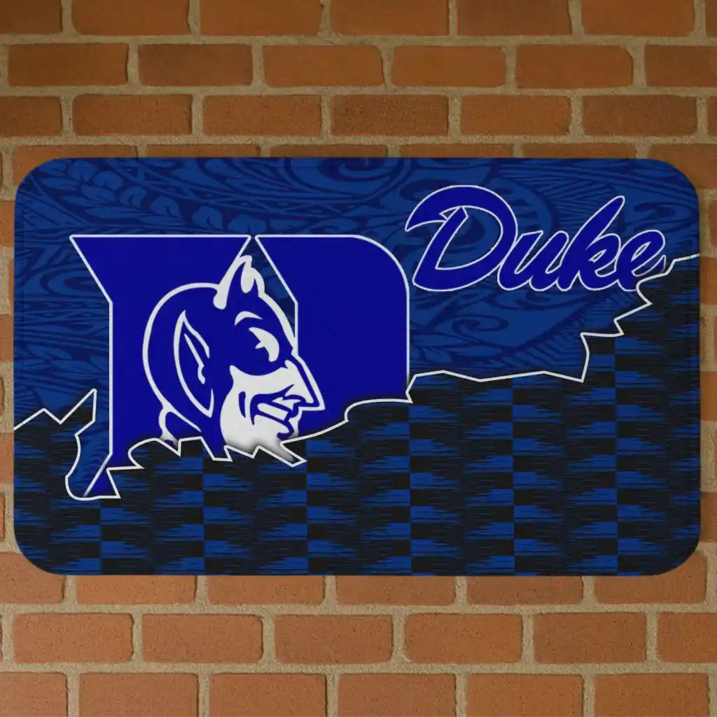 duke-blue-devils-tribal-detailing-blue-black-doormat-best-selling.webp duke blue devils tribal detailing blue black doormat best selling