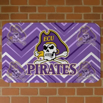 East Carolina Pirates Chevron Geometrics Purple Doormat