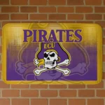 East Carolina Pirates Pixel Blur Purple Doormat