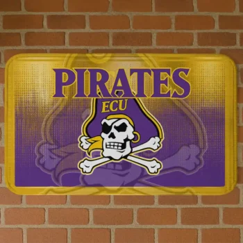 East Carolina Pirates Pixel Blur Purple Doormat