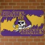 East Carolina Pirates Plate Rip Purple Doormat