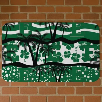 Eastern Michigan Eagles Palm Silhouette Green Black Doormat
