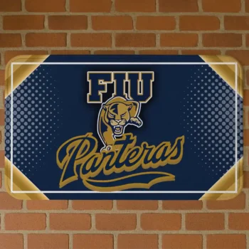 FIU Panthers Silver Halftone Blue Doormat