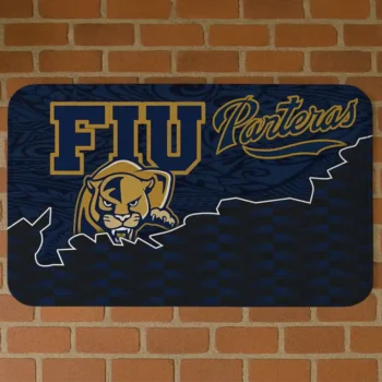 FIU Panthers Tribal Detailing Blue Black Doormat