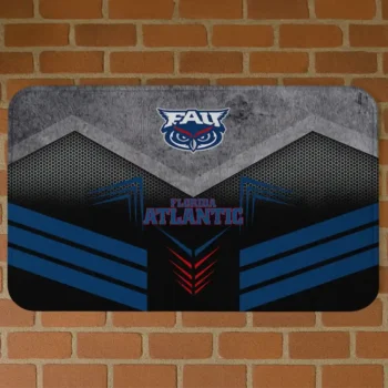Florida Atlantic Owls Chevron Points Blue Black Doormat