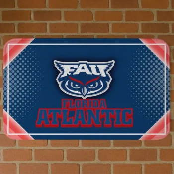 Florida Atlantic Owls Silver Halftone Blue Doormat