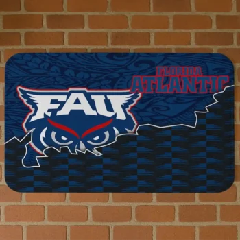Florida Atlantic Owls Tribal Detailing Blue Black Doormat