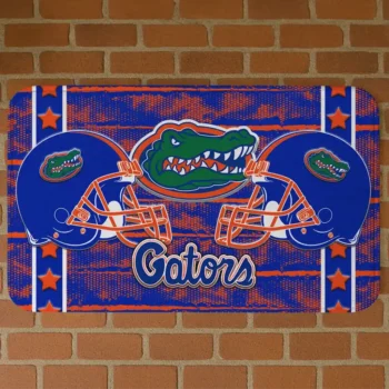 Florida Gators Helmet Illustration Blue Doormat