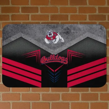 Fresno State Bulldogs Chevron Points Red Black Doormat