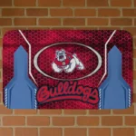 Fresno State Bulldogs Hexagon Oval Red Doormat