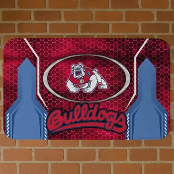Fresno State Bulldogs Hexagon Oval Red Doormat