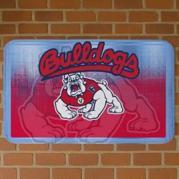 Fresno State Bulldogs Pixel Blur Red Doormat