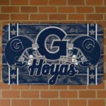 Georgetown Hoyas Helmet Illustration Blue Doormat