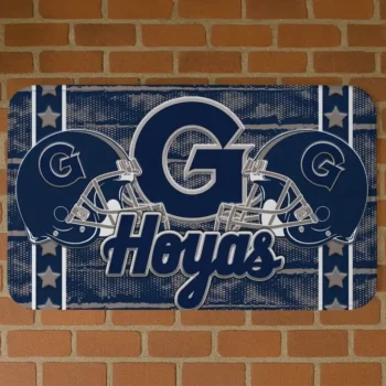 Georgetown Hoyas Helmet Illustration Blue Doormat