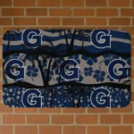 Georgetown Hoyas Palm Silhouette Blue Black Doormat
