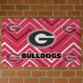 Georgia Bulldogs Chevron Geometrics Red Doormat