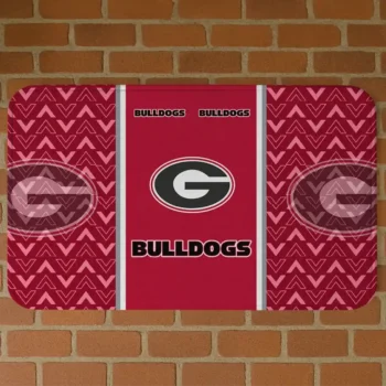 Georgia Bulldogs Chevron Stack Red Doormat