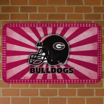 Georgia Bulldogs Helmet Centerpiece Red Doormat