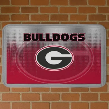 Georgia Bulldogs Pixel Blur Red Doormat