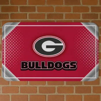 Georgia Bulldogs Silver Halftone Red Doormat