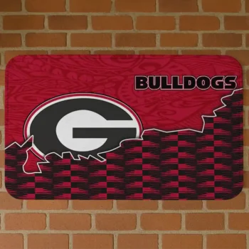 Georgia Bulldogs Tribal Detailing Red Black Doormat