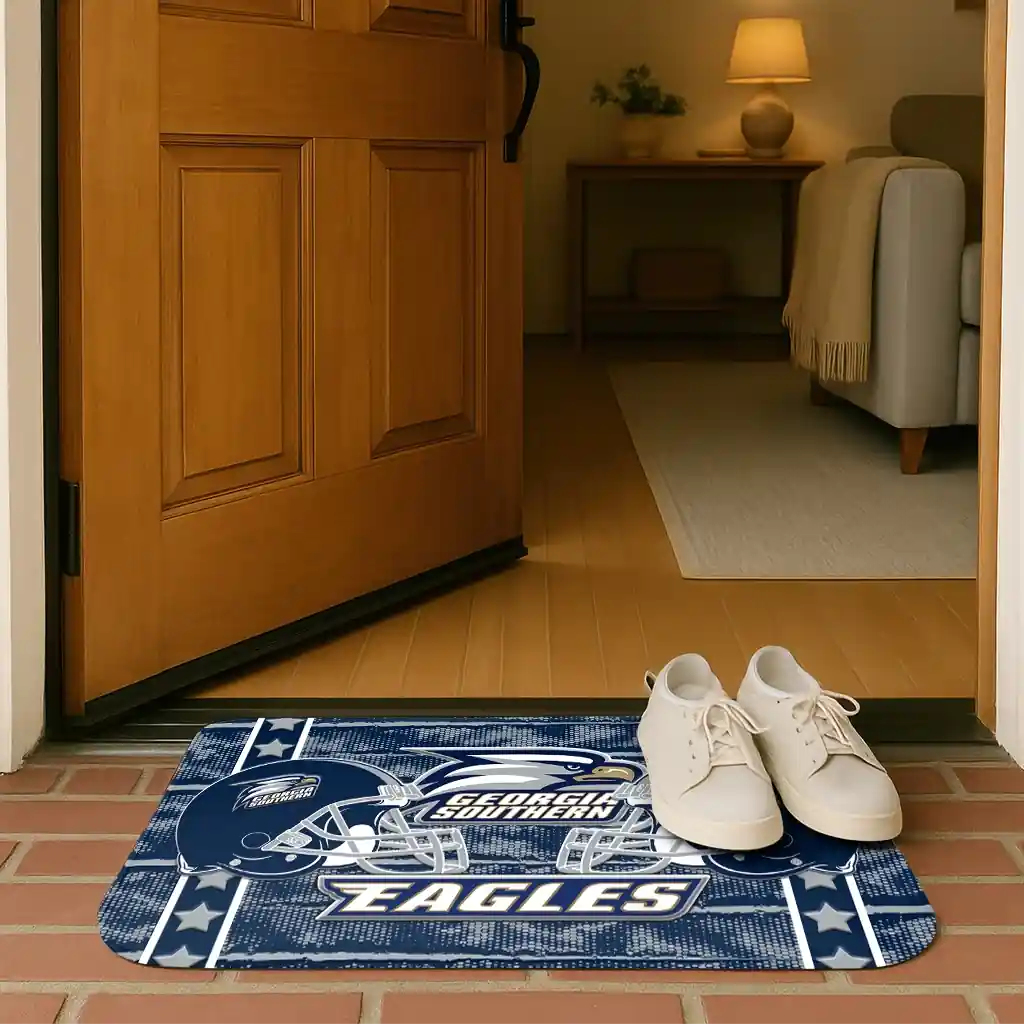 georgia-southern-eagles-helmet-illustration-blue-doormat-fashion-forward.webp