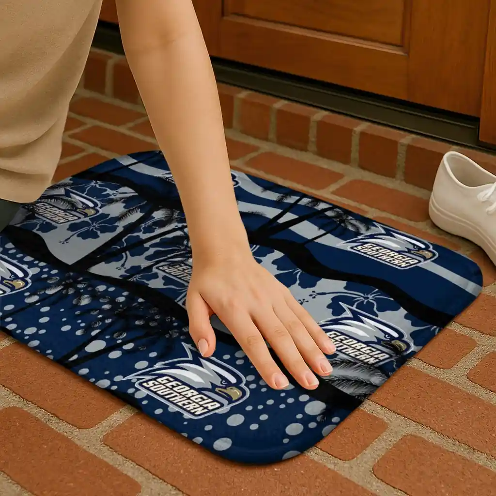 georgia-southern-eagles-palm-silhouette-blue-black-doormat-premium-grade.webp