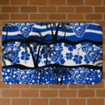 Georgia State Panthers Palm Silhouette Blue Black Doormat
