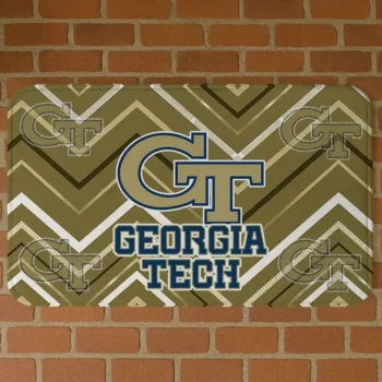 Georgia Tech Yellow Jackets Chevron Geometrics Gold Doormat