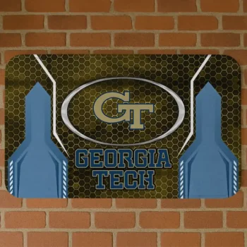 Georgia Tech Yellow Jackets Hexagon Oval Gold Doormat