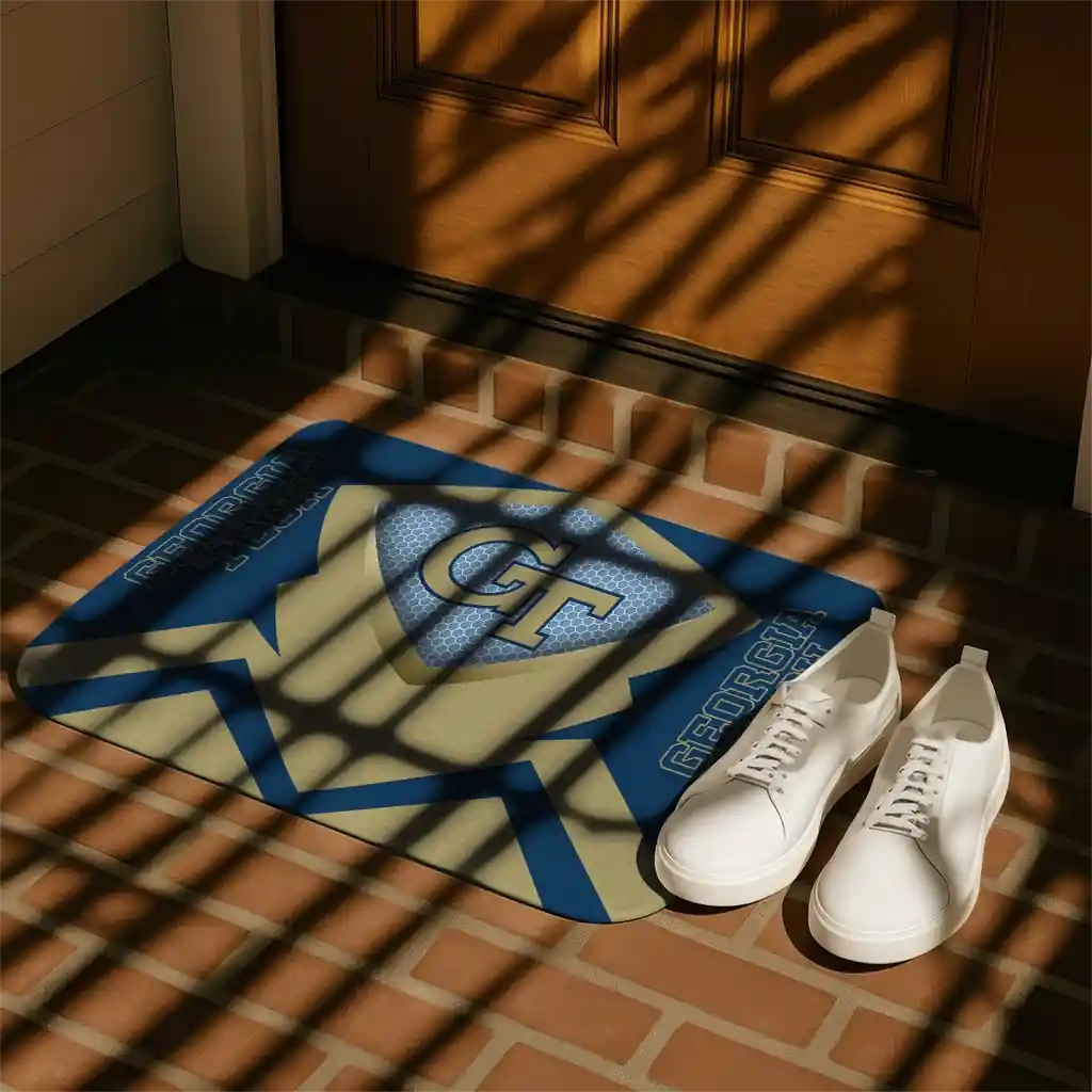 georgia-tech-yellow-jackets-ninja-mesh-gold-doormat-trendy.webp