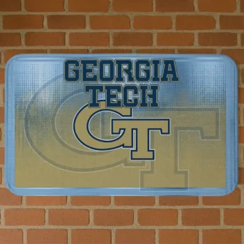 Georgia Tech Yellow Jackets Pixel Blur Gold Doormat