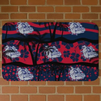Gonzaga Bulldogs Palm Silhouette Blue Black Doormat