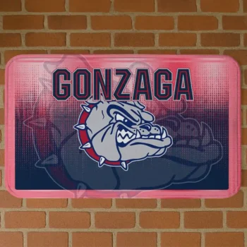 Gonzaga Bulldogs Pixel Blur Blue Doormat