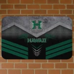 Hawaii Rainbow Warriors Chevron Points Green Black Doormat