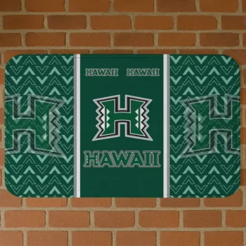 Hawaii Rainbow Warriors Chevron Stack Green Doormat