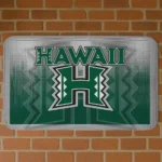 Hawaii Rainbow Warriors Pixel Blur Green Doormat