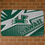 Hawaii Rainbow Warriors Sharp Flash Green Doormat