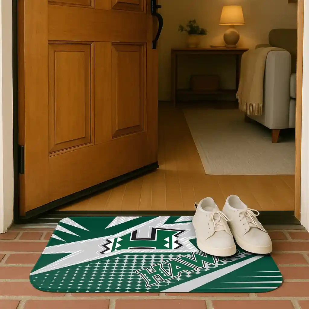 hawaii-rainbow-warriors-sharp-flash-green-doormat-fashion-forward.webp