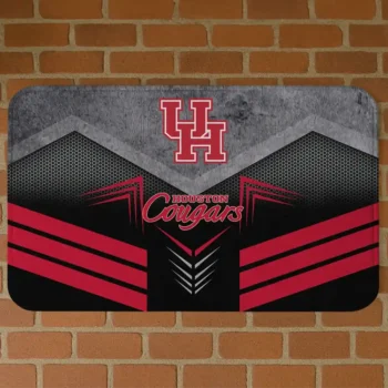 Houston Cougars Chevron Points Red Black Doormat
