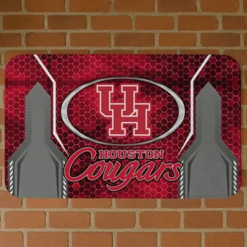 Houston Cougars Hexagon Oval Red Doormat
