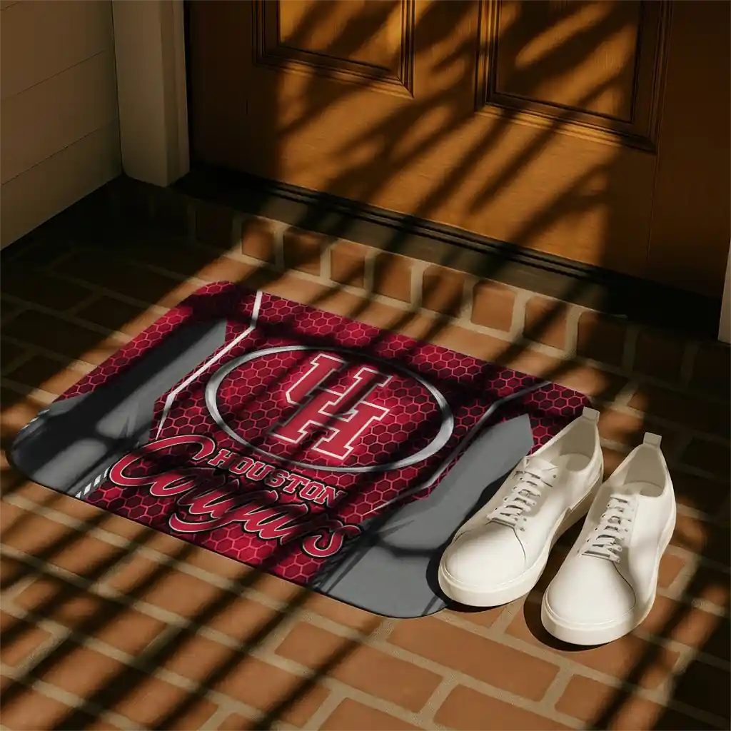 houston-cougars-hexagon-oval-red-doormat-trendy.webp
