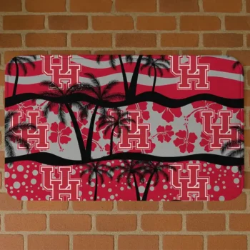Houston Cougars Palm Silhouette Red Black Doormat