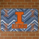 Illinois Fighting Illini Chevron Geometrics Blue Doormat