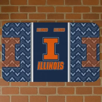 Illinois Fighting Illini Chevron Stack Blue Doormat