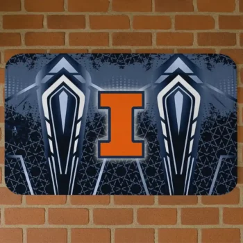 Illinois Fighting Illini Graphic Stripes Blue Doormat