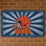 Illinois Fighting Illini Helmet Centerpiece Blue Doormat