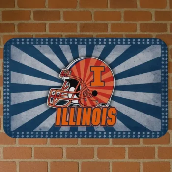 Illinois Fighting Illini Helmet Centerpiece Blue Doormat