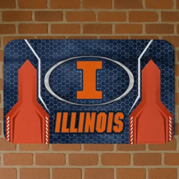Illinois Fighting Illini Hexagon Oval Blue Doormat