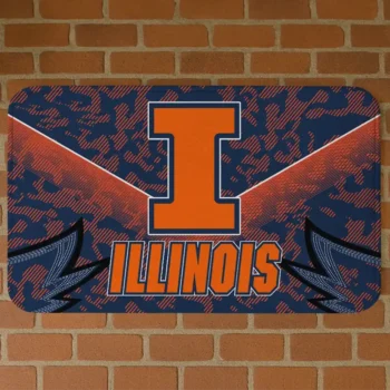 Illinois Fighting Illini Layered Lines Blue Doormat
